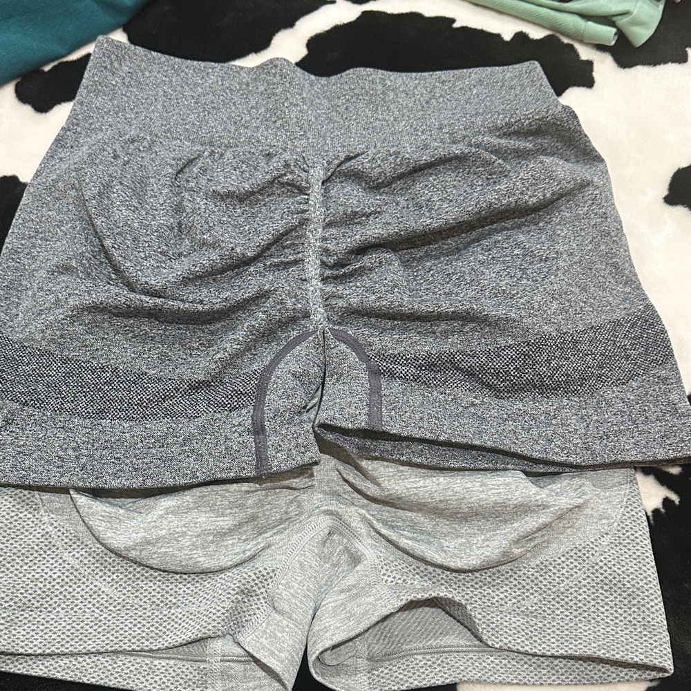 Women's Gray High-Waisted Shorts - Picture 2 of 4